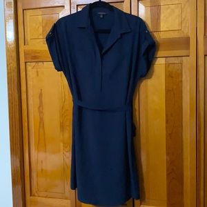 Banana Republic Navy Short-sleeve Shirtdress